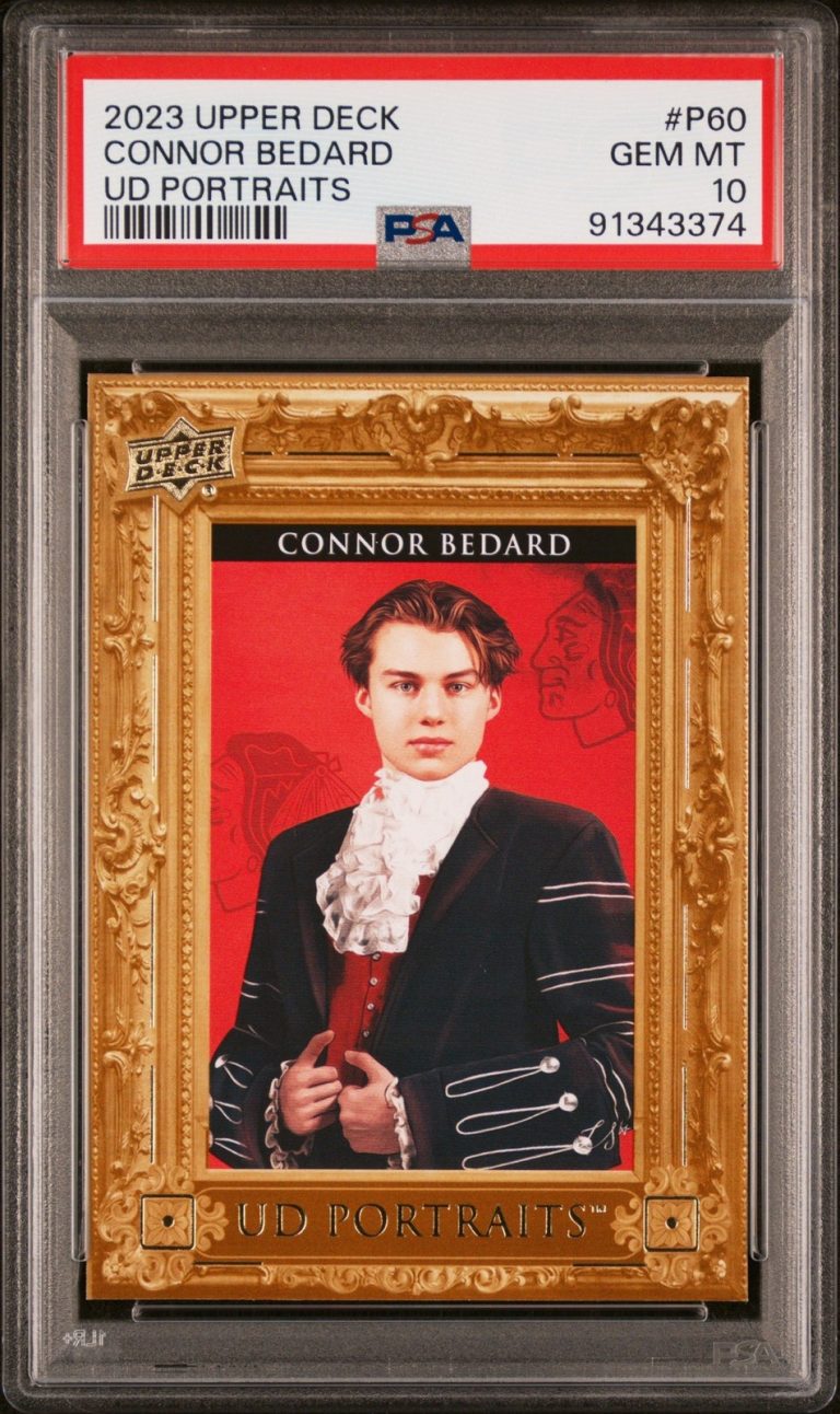 Graded 2023 Upper Deck Connor Bedard #P60 UD Portraits Rookie Card PSA 10