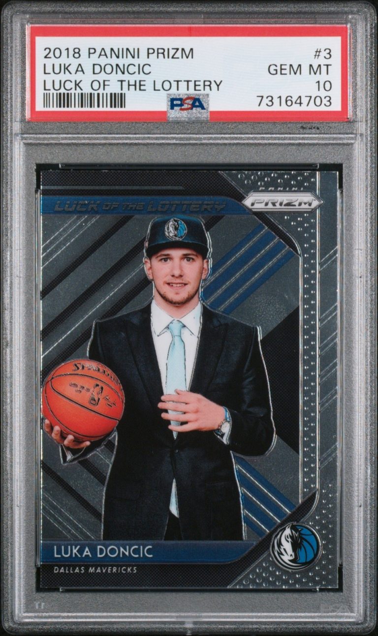 Graded 2018 Panini Prizm Luka Doncic #3 Luck Lottery RC Card PSA 10