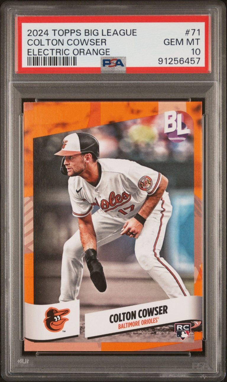 Graded 2024 Topps Big League Colton Cowser #71 Electric ORG Card PSA 10