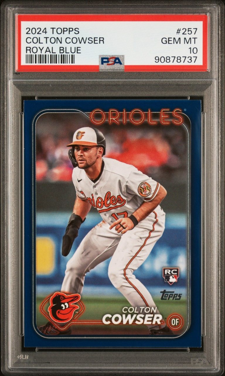 Graded 2024 Topps Colton Cowser #257 Royal Blue Rookie RC Card PSA 10