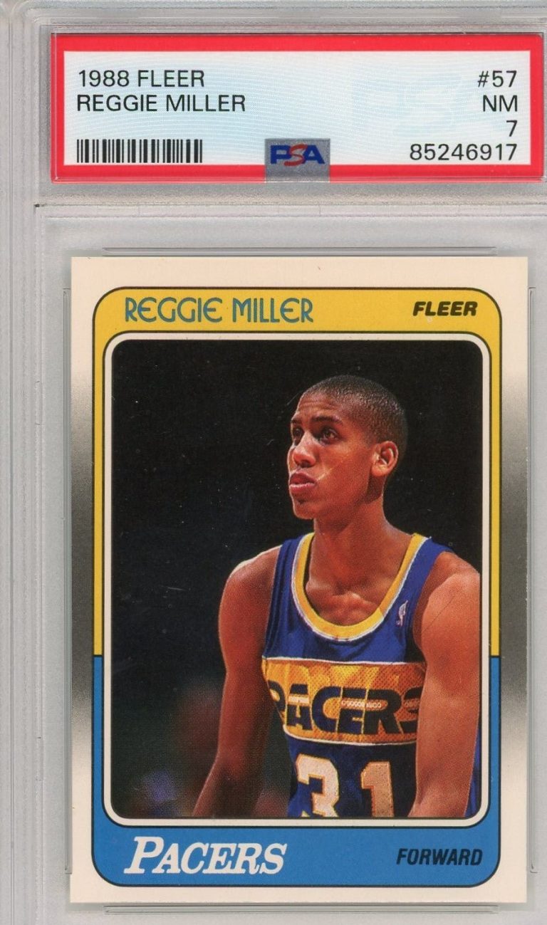 Graded 1988 Fleer Reggie Miller #57 Rookie RC Card PSA 7 Near Mint