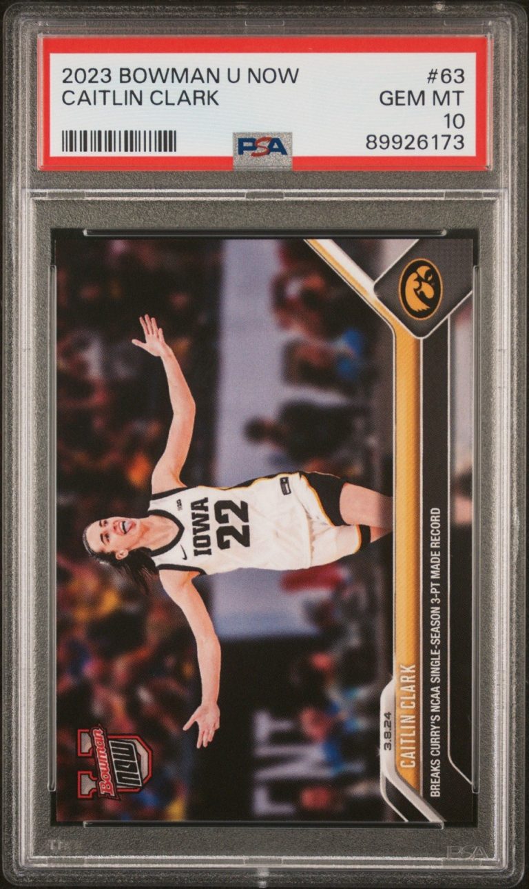 Graded 2023 Topps Bowman U Now Caitlin Clark #63 Rookie Card PSA 10