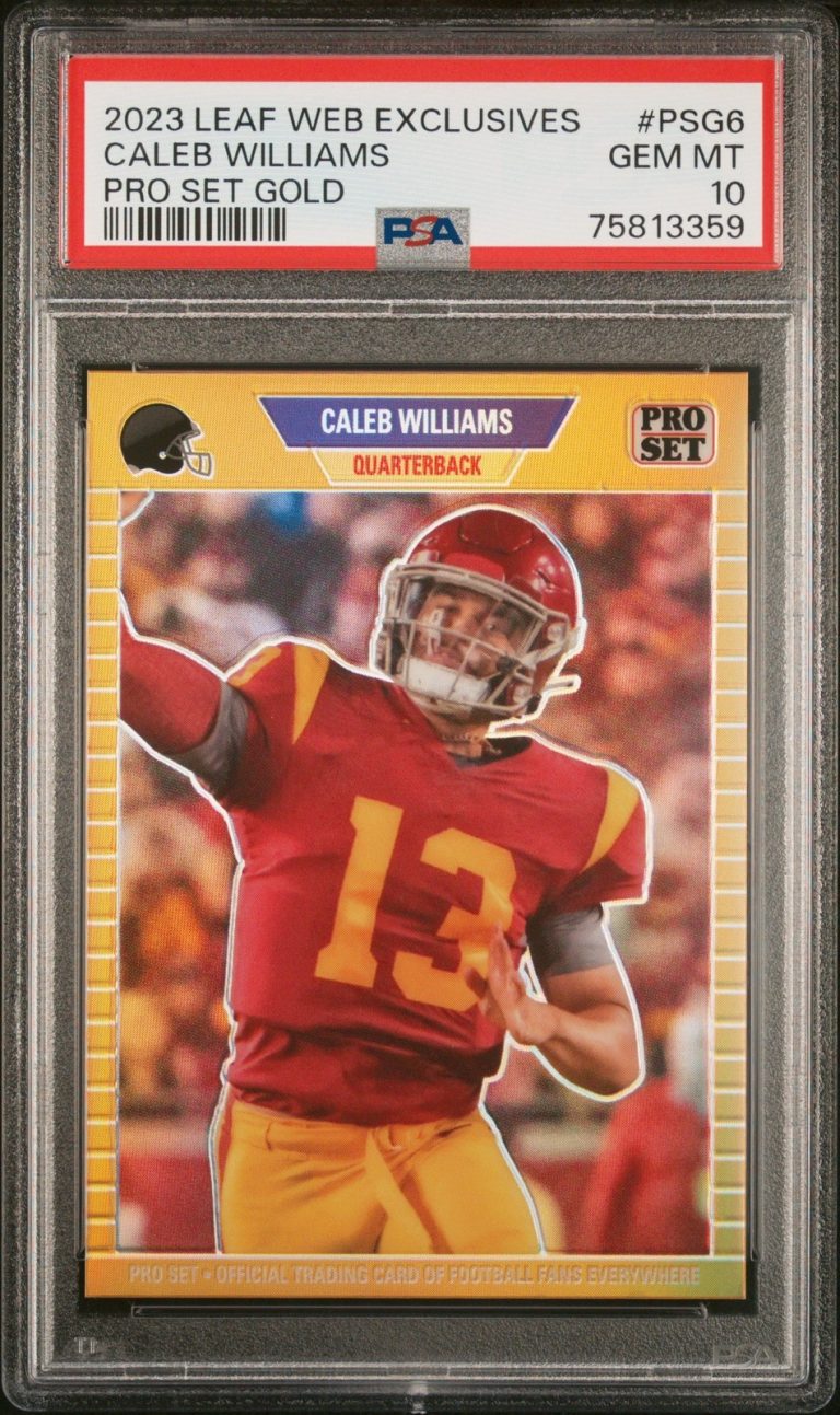 Graded 2023 Leaf Web Exc Caleb Williams #PSG6 Gold #/199 RC Card PSA 10