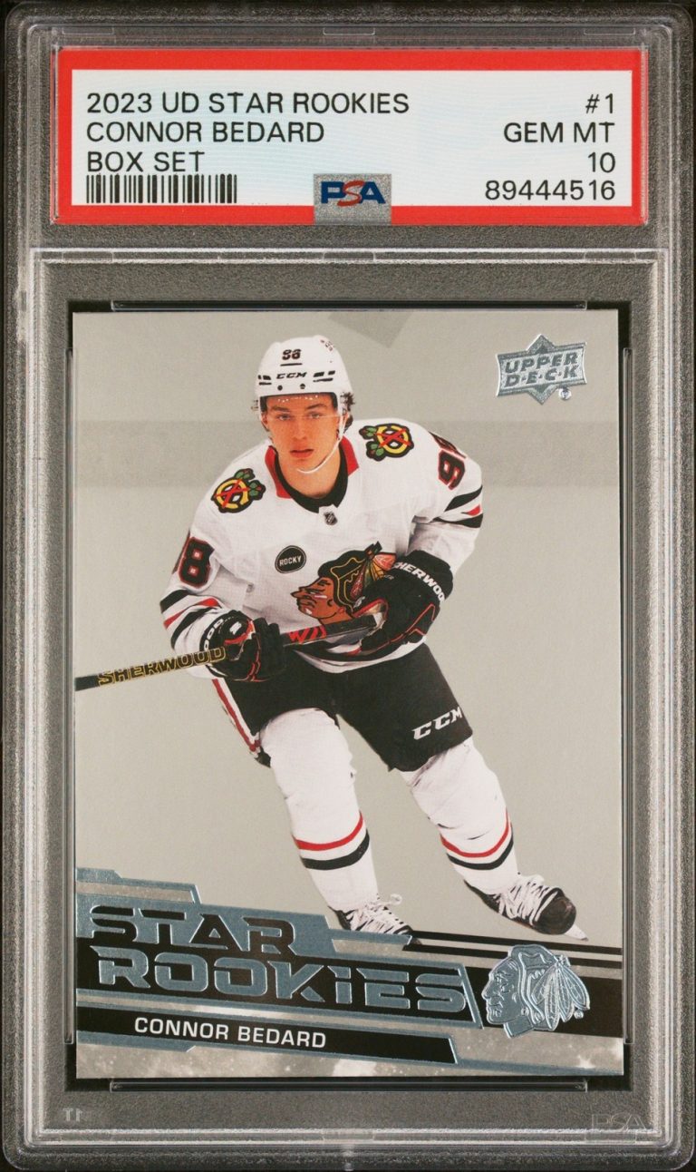 Graded 2023 Upper Deck Star Rookies Connor Bedard #1 Box Set Card PSA 10