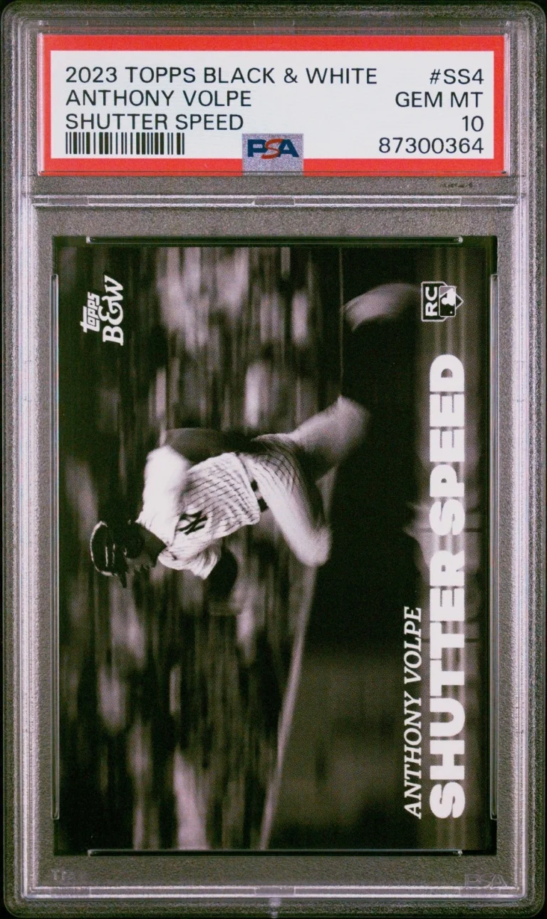 Graded 2023 Topps B&W Anthony Volpe #SS4 Shutter Speed RC Card PSA 10
