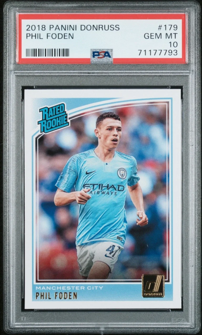 Graded 2018 Panini Donruss Phil Foden #179 Rookie RC Card PSA 10 Gem Mint