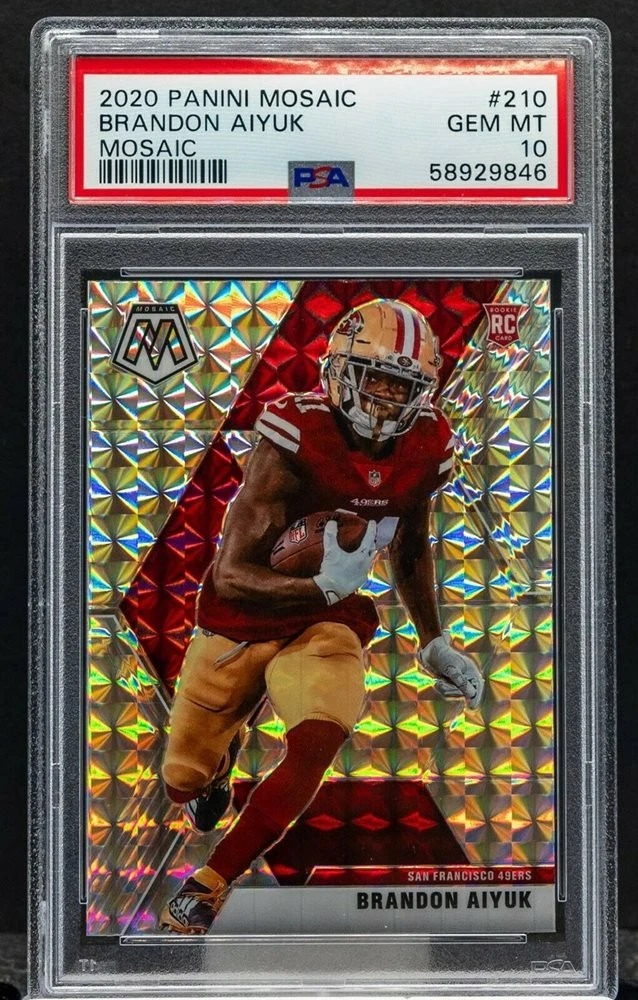 Graded 2020 Panini Mosaic Brandon Aiyuk #210 Mosaic Rookie Card PSA 10