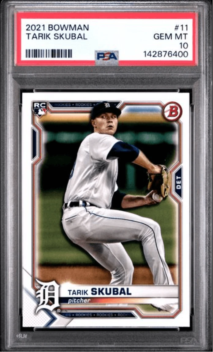 Graded 2021 Topps Bowman Tarik Skubal #11 Rookie Card PSA 10 Gem Mint