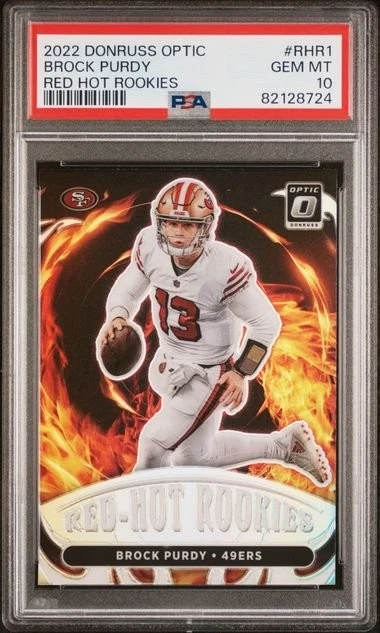 Graded 2022 Donruss Optic Brock Purdy #RHR1 Red Hot Rookies Card PSA 10