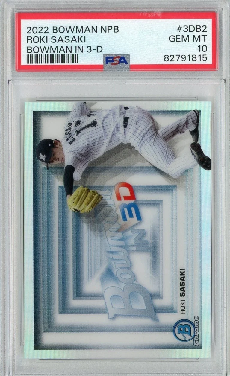 Graded 2022 Bowman NPB Roki Sasaki #3DB2 Bowman In 3-D RC Card PSA 10