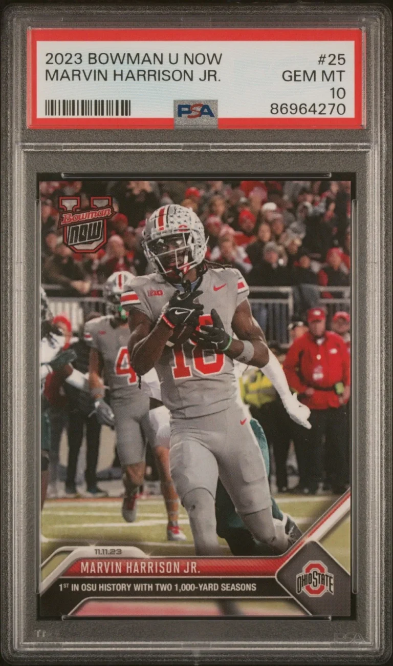 Graded 2023 Topps Bowman U Now Marvin Harrison Jr #25 RC Card PSA 10