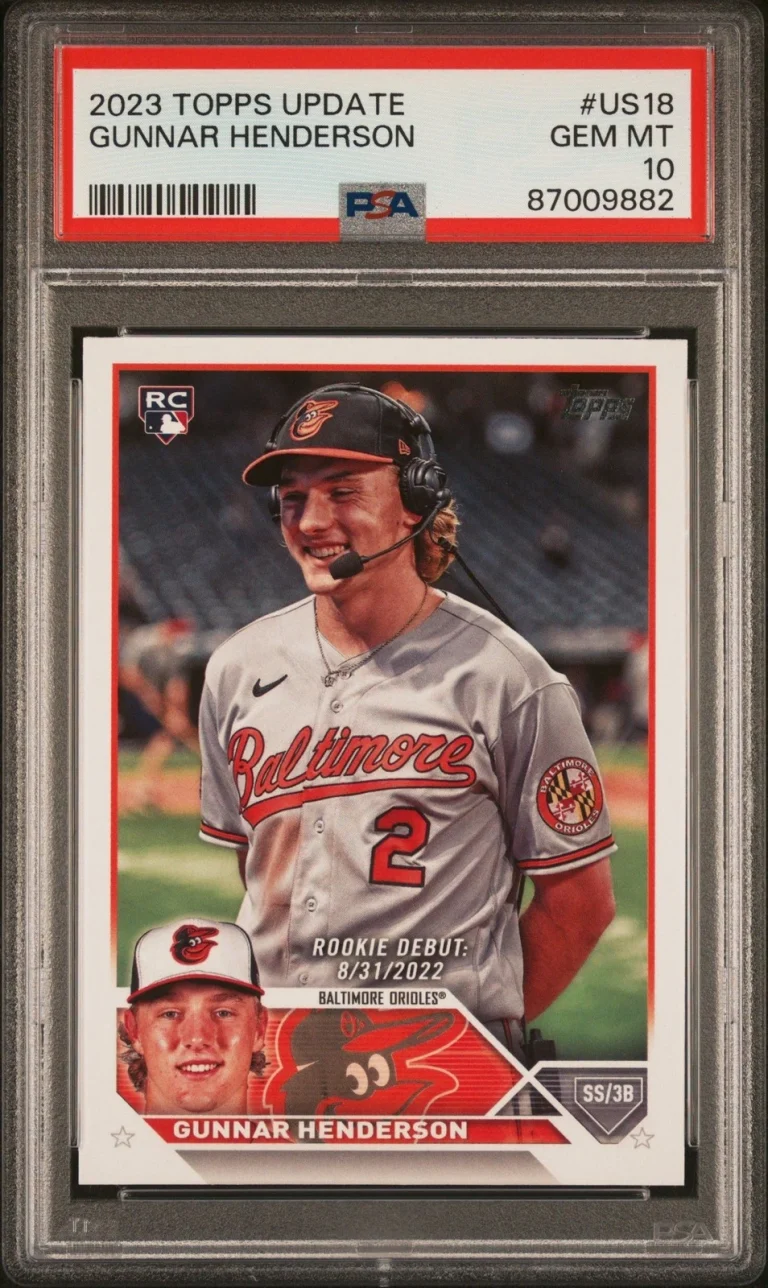 Graded 2023 Topps Update Gunnar Henderson #US18 Rookie RC Card PSA 10