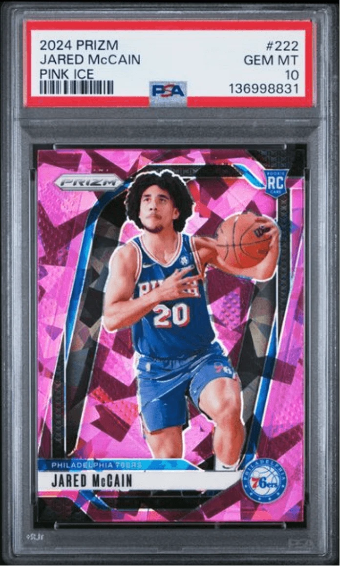Graded 2024 Panini Prizm Jared McCain #222 Pink Ice Rookie Card PSA 10