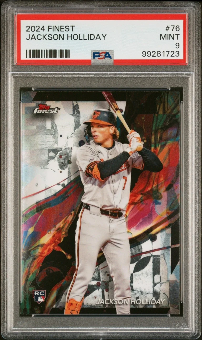 Graded 2024 Topps Finest Jackson Holliday #76 Rookie RC Card PSA 9 Mint