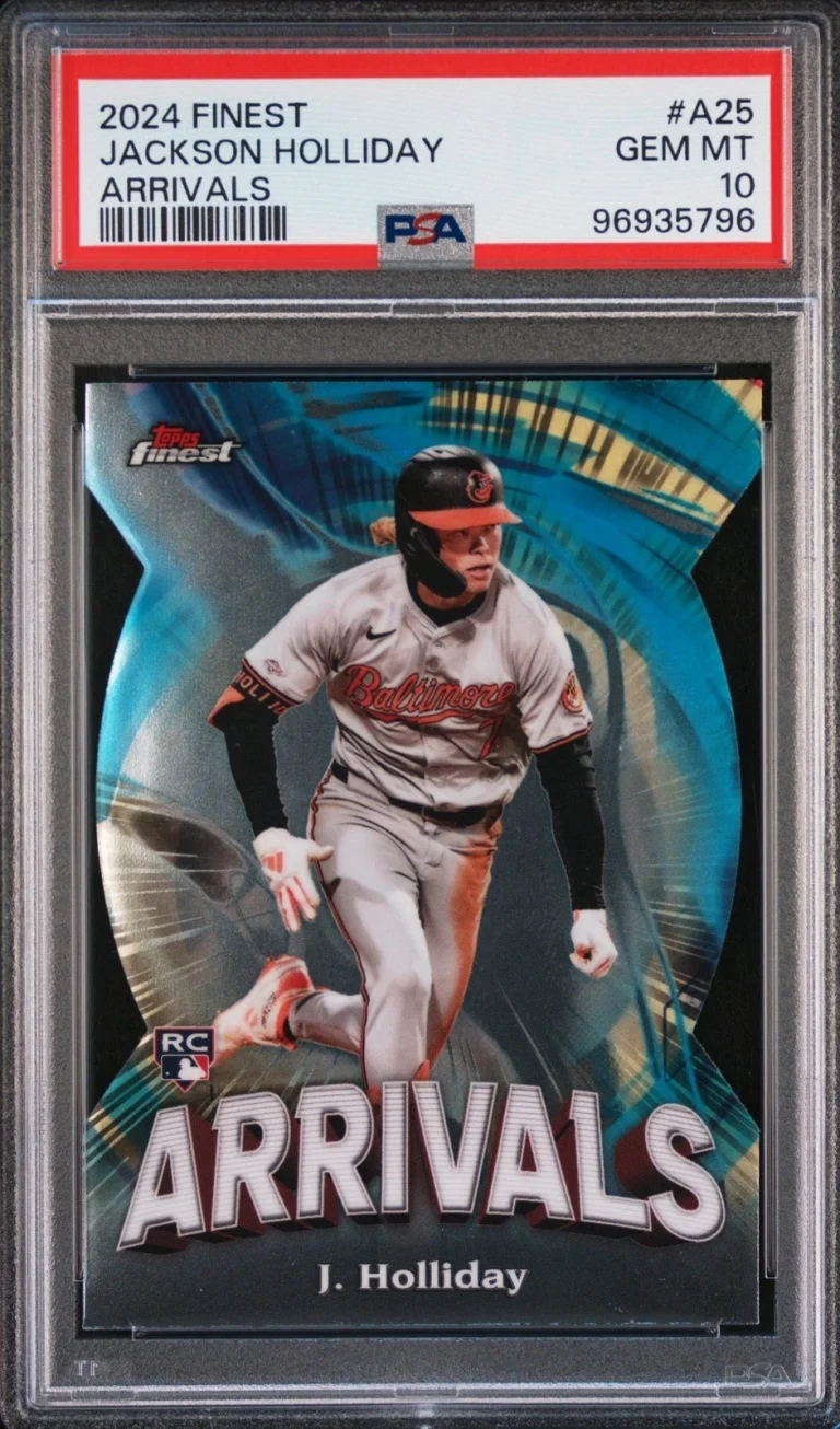 Graded 2024 Topps Finest Jackson Holliday #A25 Arrivals RC Card PSA 10