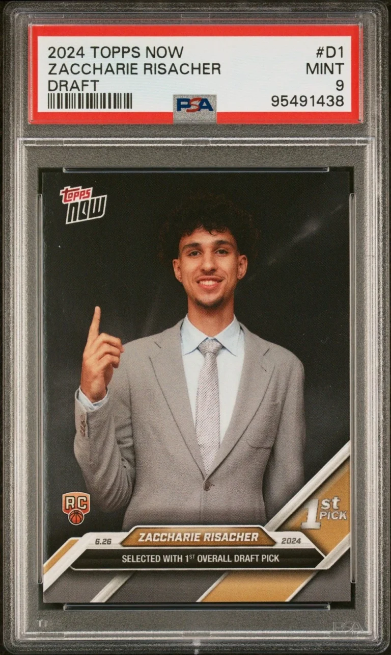 Graded 2024 Topps Now Zaccharie Risacher #D1 Draft Rookie Card PSA 9