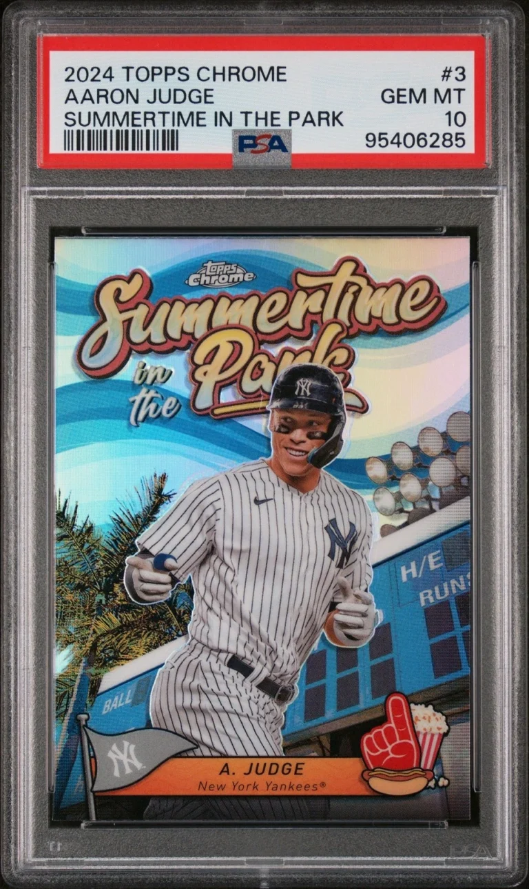 Graded 2024 Topps Chrome Aaron Judge #3 Summertime Baseball Card PSA 10
