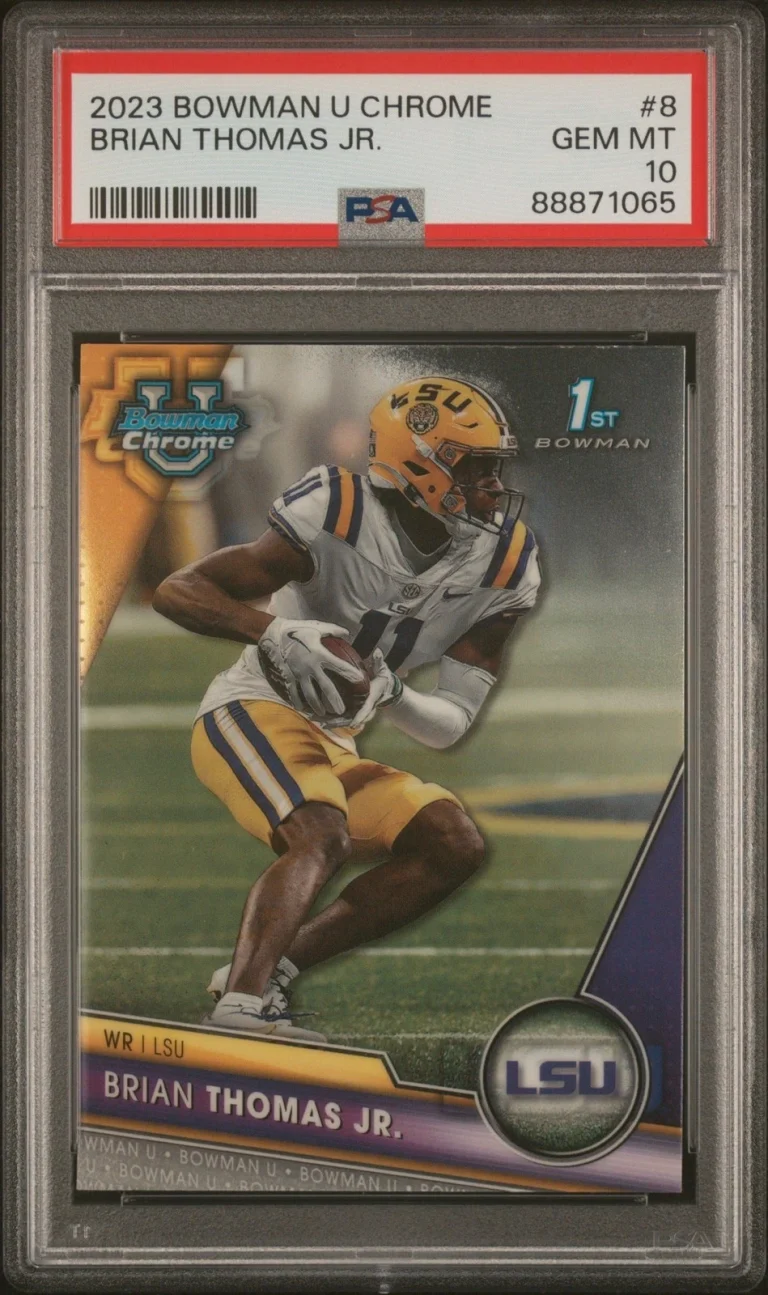 Graded 2023 Topps Bowman U Chrome Brian Thomas Jr #8 Rookie Card PSA 10