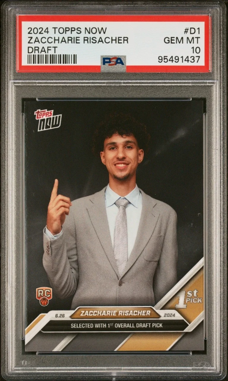 Graded 2024 Topps Now Zaccharie Risacher #D1 Draft Rookie Card PSA 10