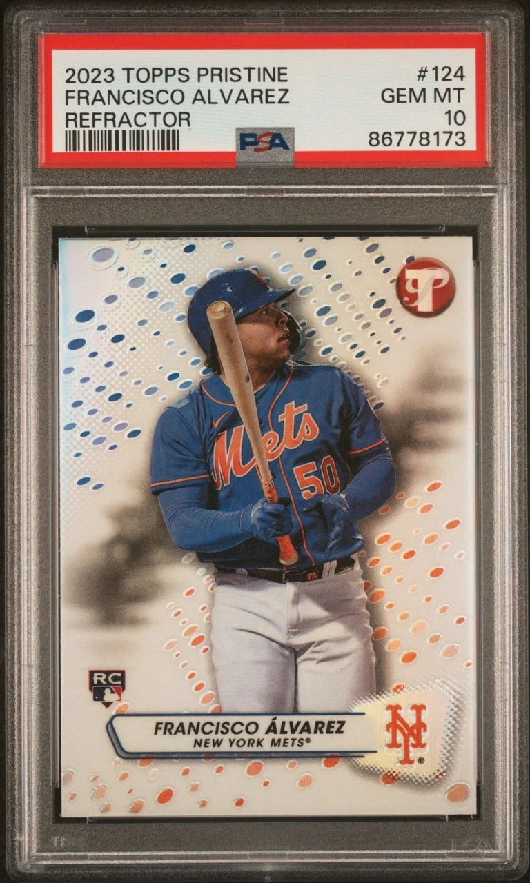 Graded 2023 Topps Pristine Francisco Alvarez #124 REF RC Card PSA 10