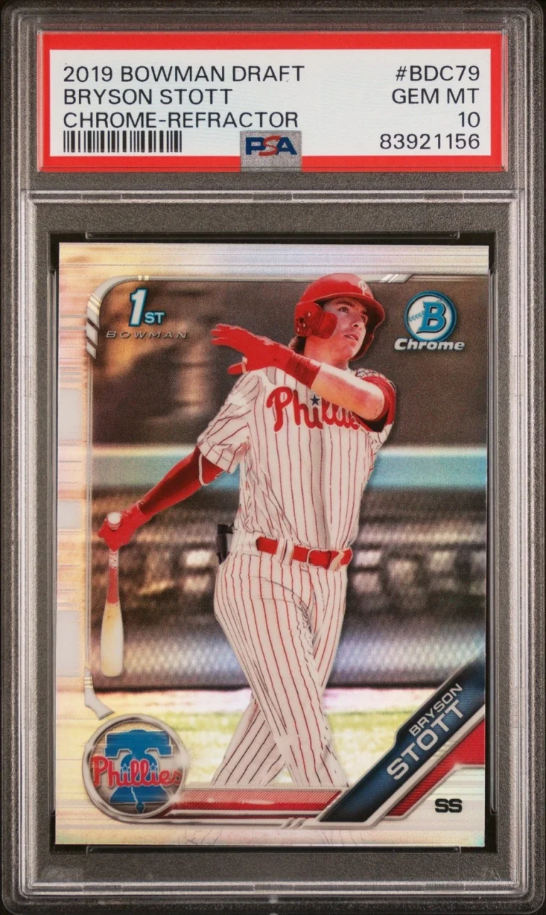 Graded 2019 Bowman Draft Bryson Stott #BDC79 CHR REF RC Card PSA 10 Gem