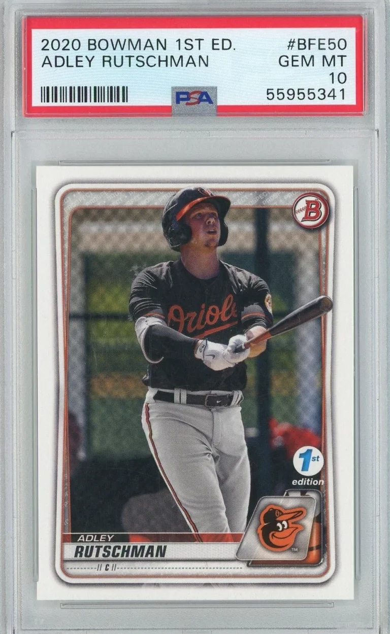 Graded 2020 Bowman 1st Ed Adley Rutschman #BFE50 Rookie RC Card PSA 10