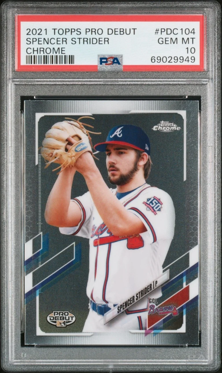 Graded 2021 Topps Pro Debut Spencer Strider #PDC104 CHR RC Card PSA 10