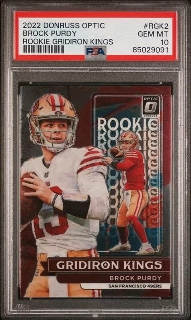 Graded 2022 Donruss Optic Brock Purdy #RGK2 RC Gridiron Kings Card PSA 10
