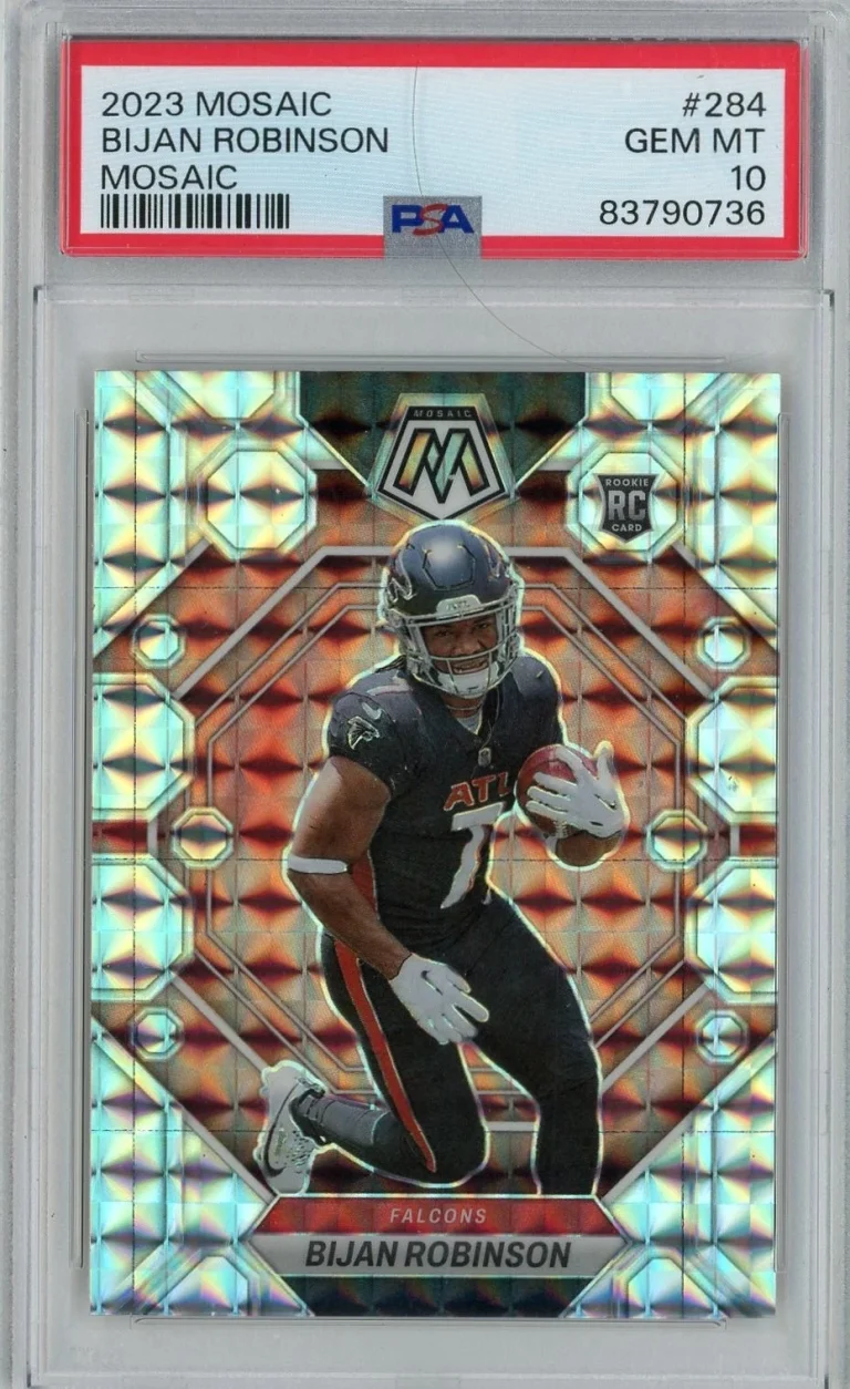 Graded 2023 Panini Mosaic Bijan Robinson #284 Mosaic Rookie Card PSA 10