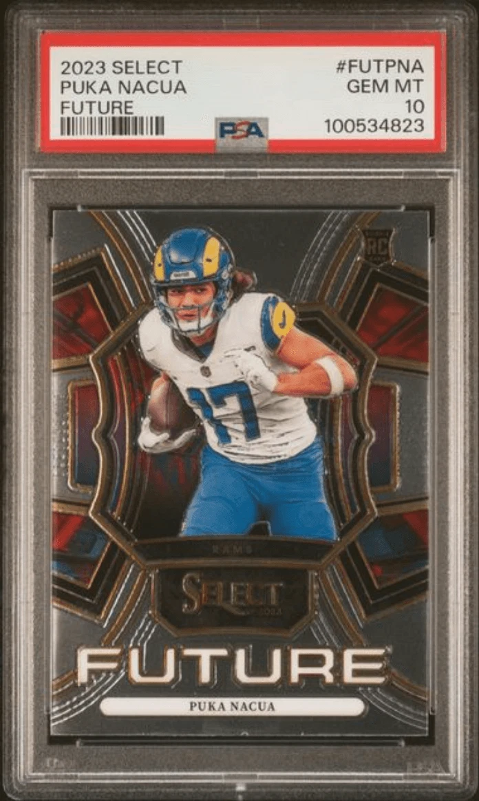 Graded 2023 Panini Select Puka Nacua #FUTPNA Future Rookie Card PSA 10 Mint