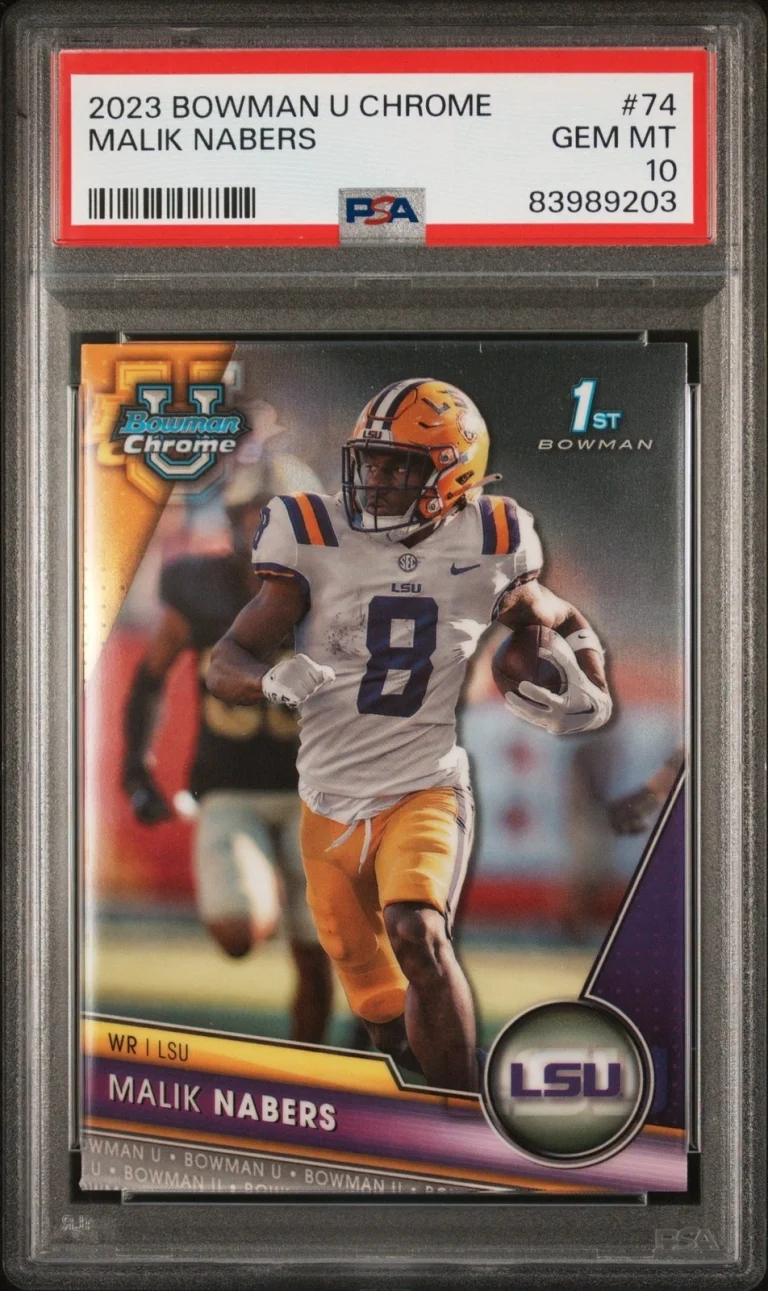 Graded 2023 Topps Bowman U Chrome Malik Nabers #74 Rookie Card PSA 10