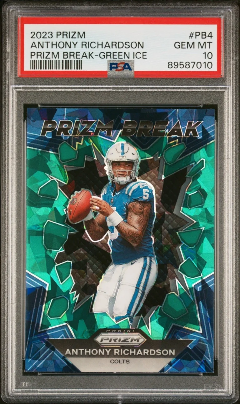 Graded 2023 Panini Prizm Anthony Richardson #PB4 Green Ice Card PSA 10