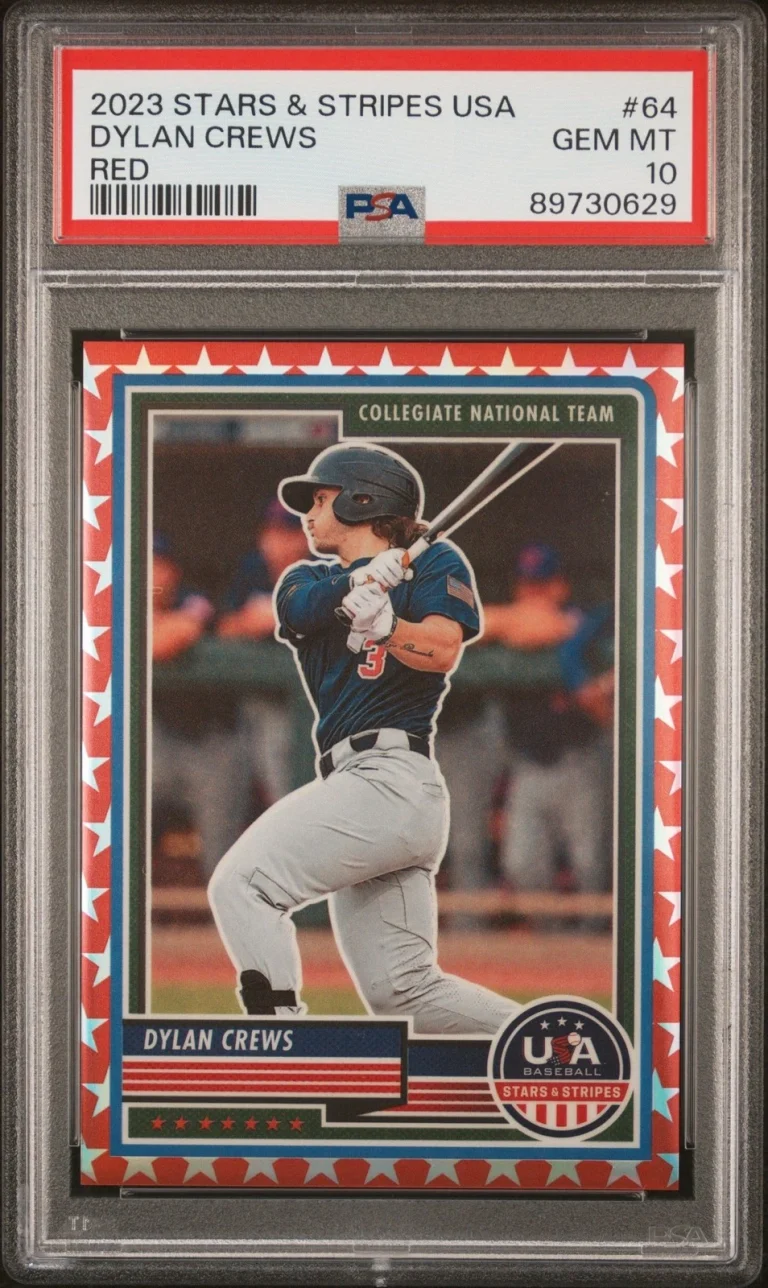 Graded 2023 Stars & Stripes USA Dylan Crews #64 Red #/149 Card PSA 10