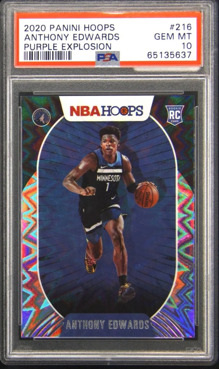 Graded 2020 Panini Hoops Anthony Edwards #216 Rookie Basketball Card PSA 10