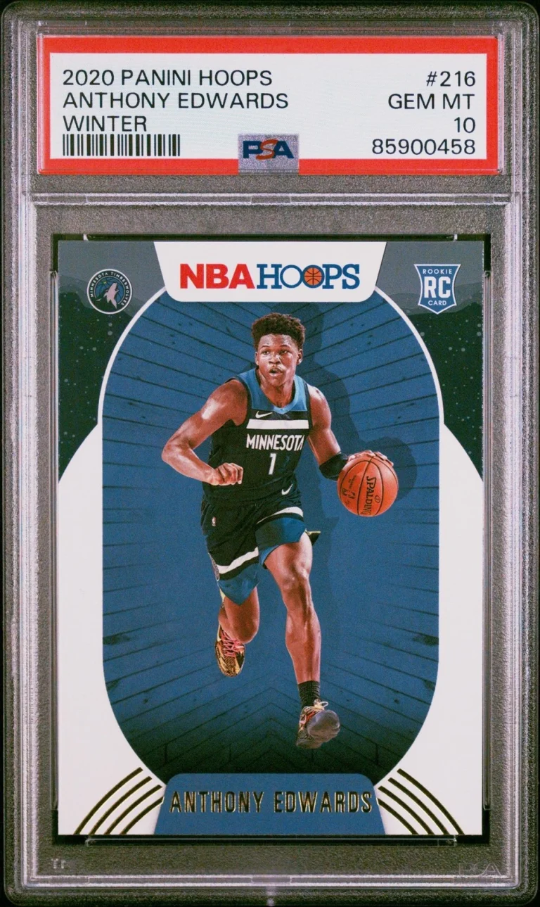 Graded 2020 Panini Hoops Anthony Edwards #216 Winter RC Card PSA 10