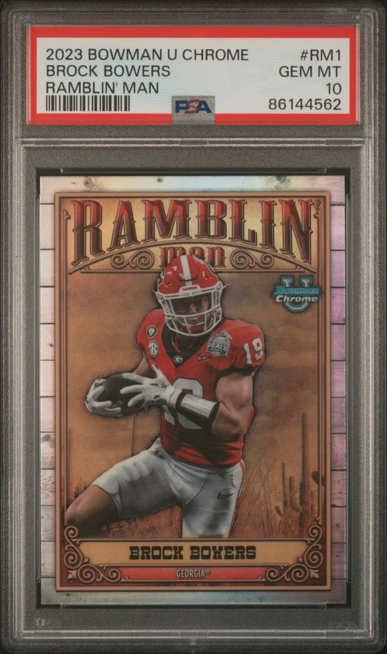 Graded 2023 Bowman U Chrome Brock Bowers #RM1 Ramblin Man Card PSA 10
