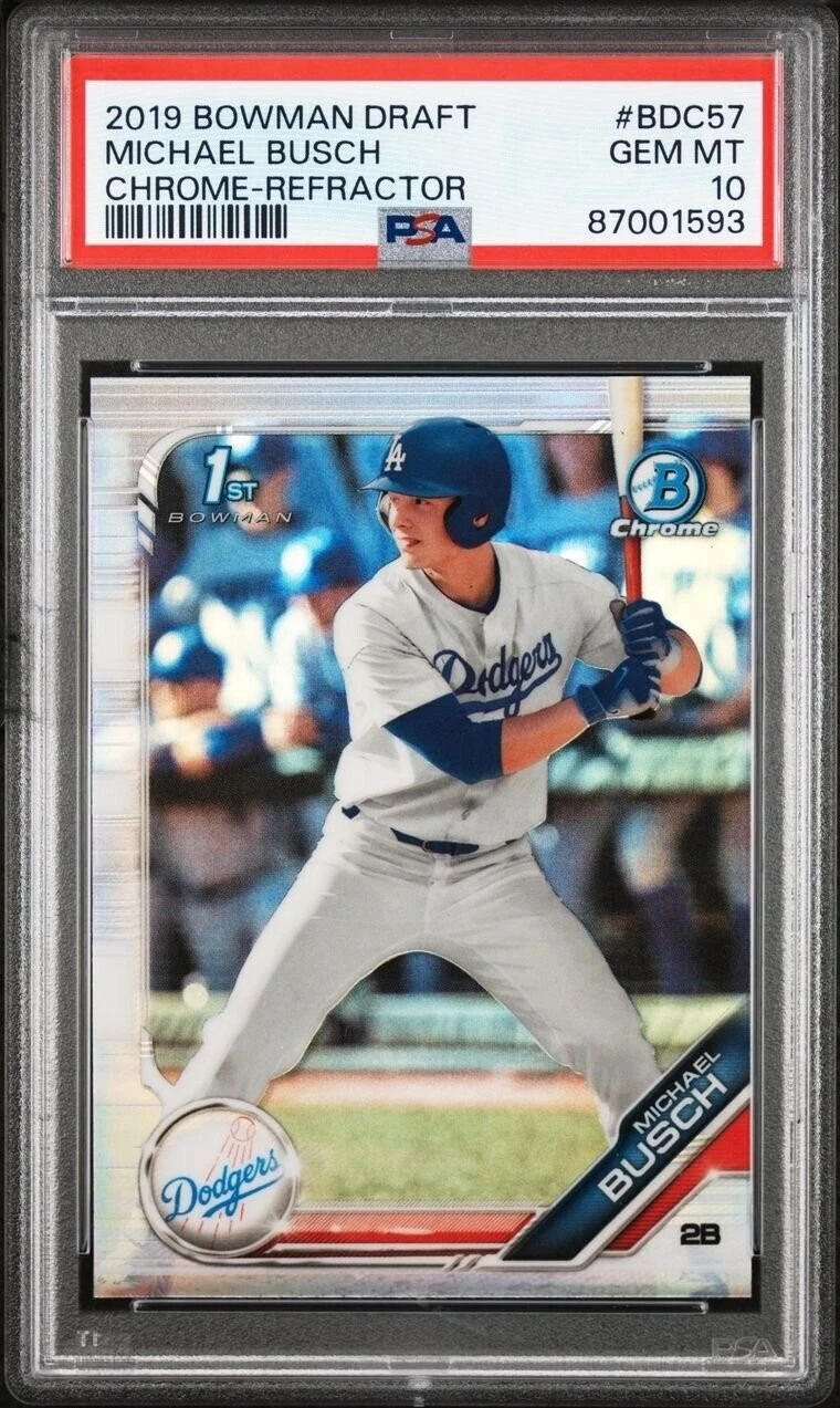Graded 2019 Bowman Draft Michael Busch #BDC57 Chrome REF RC Card PSA 10