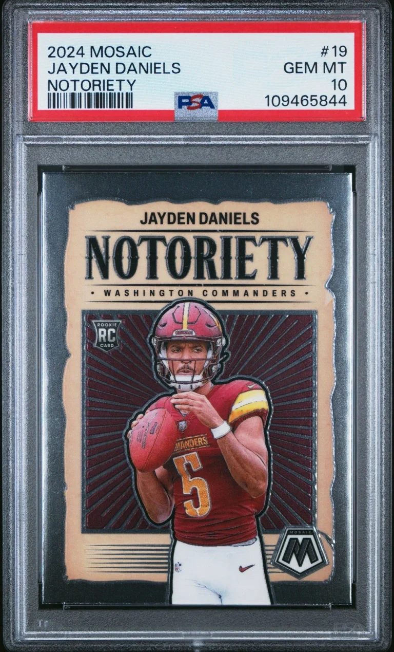 Graded 2024 Panini Mosaic Jayden Daniels #19 Notoriety RC Card PSA 10