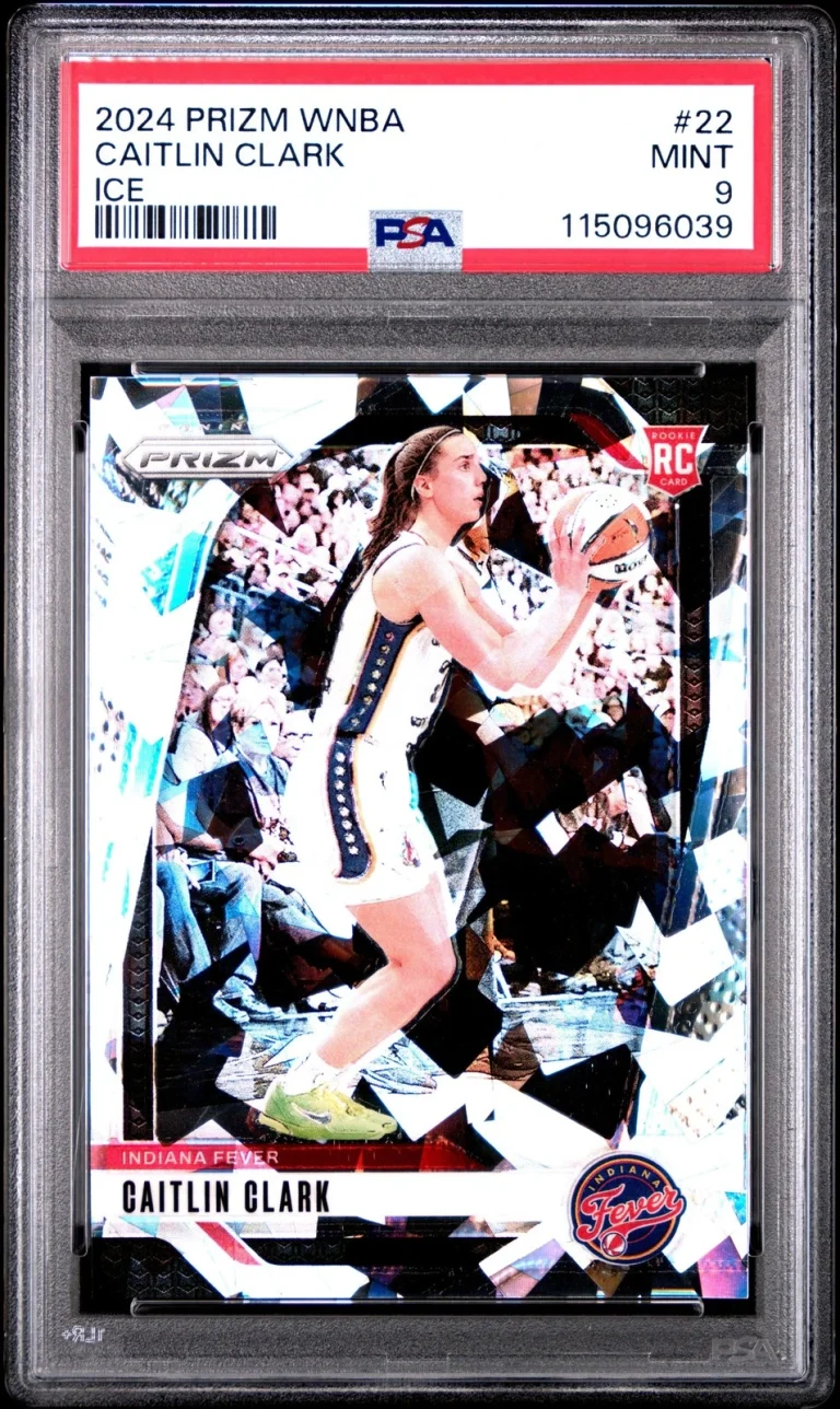 Graded 2024 Panini Prizm Caitlin Clark #22 Ice Rookie RC Card PSA 9