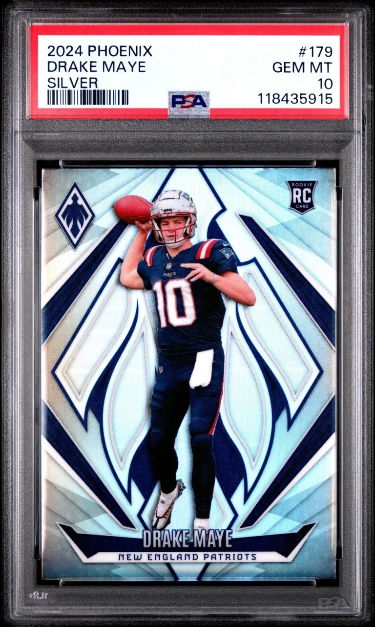 Graded 2024 Panini Phoenix Drake Maye #179 Silver Rookie RC Card PSA 10