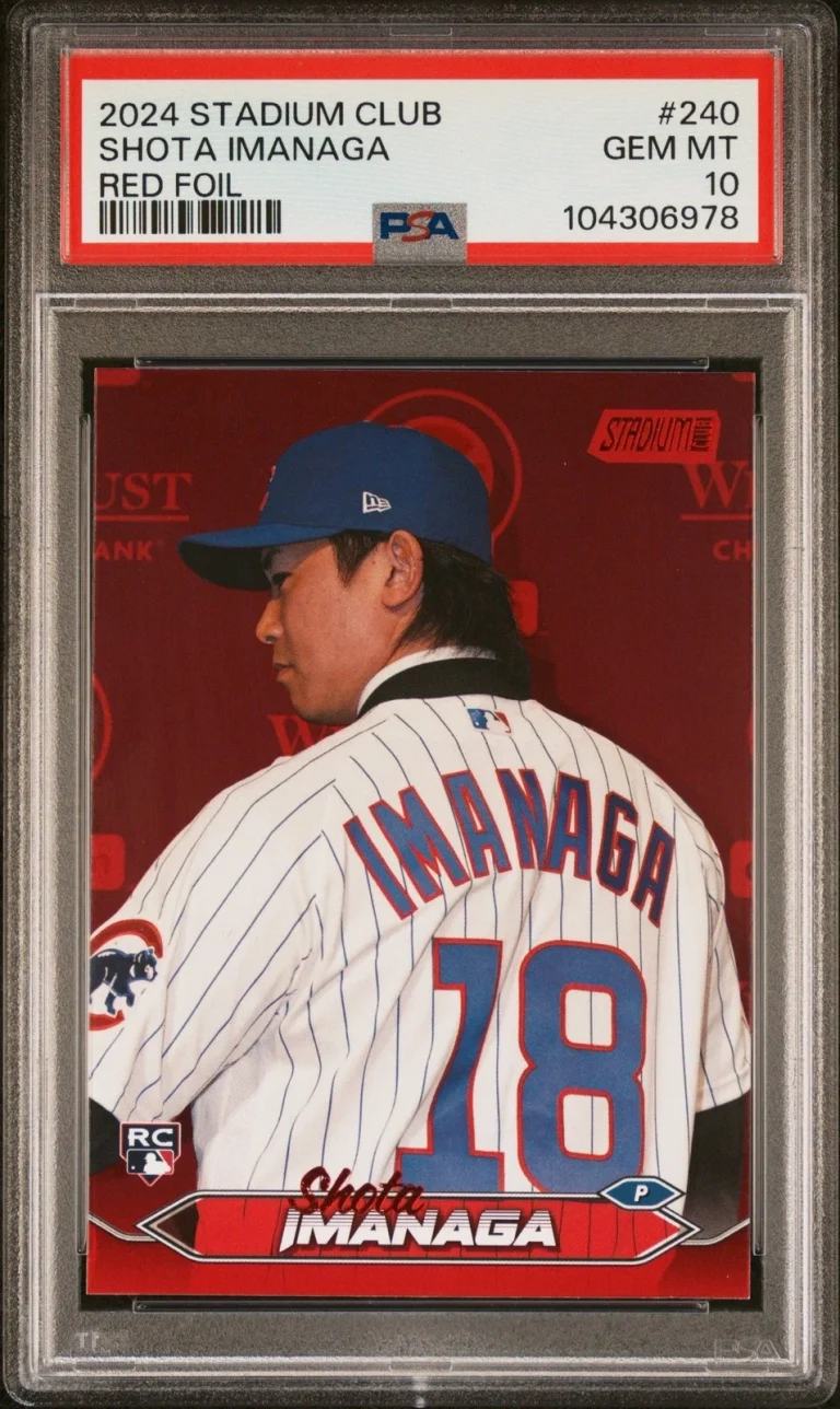 Graded 2024 Topps Stadium Club Shota Imanaga #240 Red Foil Card PSA 10