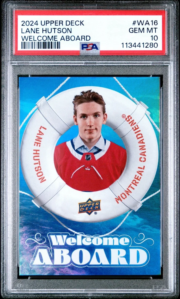 Graded 2024 Upper Deck Lane Hutson #WA16 Welcome Aboard RC Card PSA 10