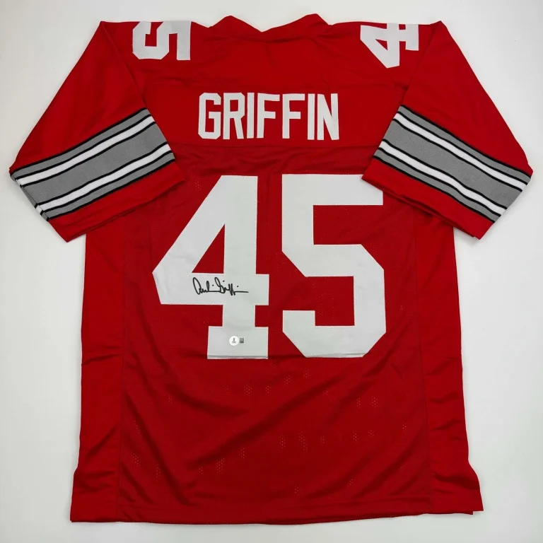 Autographed/Signed Archie Griffin Ohio State Red College Jersey BAS COA