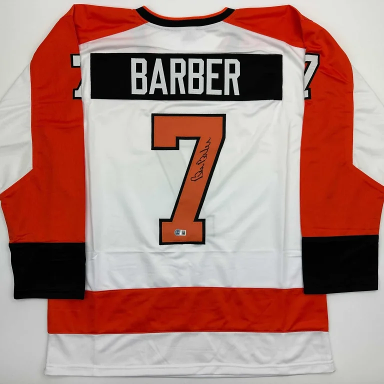 Autographed/Signed Bill Barber Philadelphia White Jersey Beckett BAS COA
