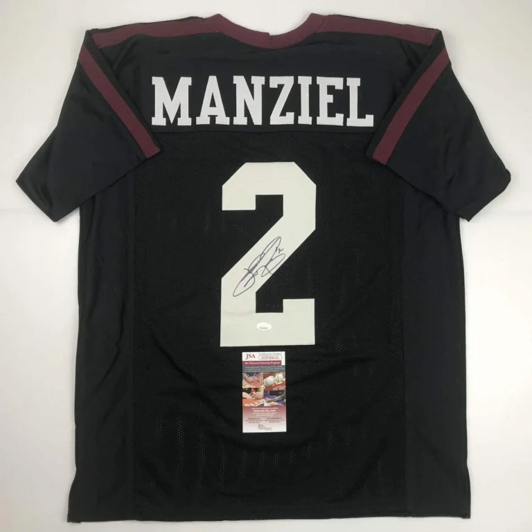Autographed/Signed Johnny Manziel Texas A&M Black College Jersey JSA CO