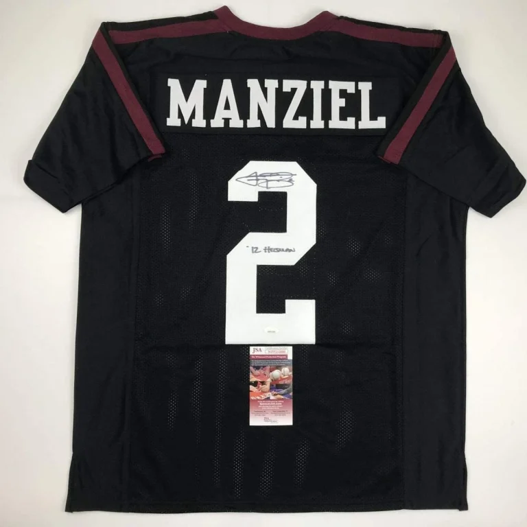 Autographed/Signed Johnny Manziel 12 Heisman Texas A&M Black College Je