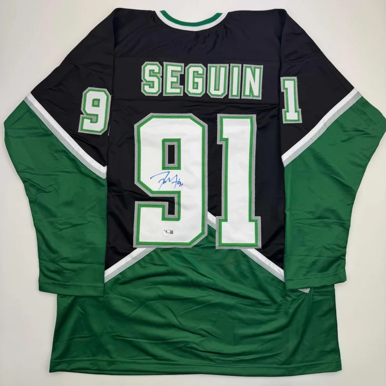 Autographed/Signed Tyler Seguin Dallas Black Hockey Jersey Beckett BAS COA