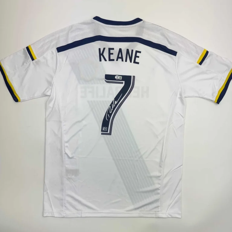 Autographed/Signed Robbie Keane LA Galaxy White Jersey Beckett BAS COA