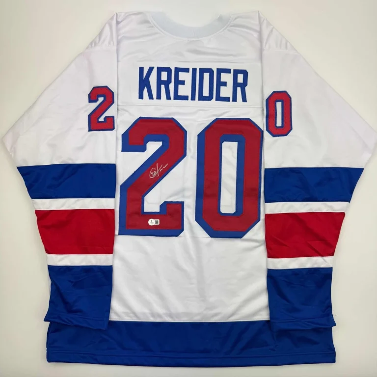 Autographed/Signed Chris Kreider New York White Jersey Beckett BAS COA
