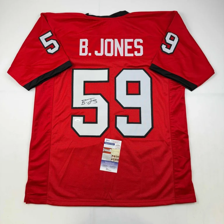 Autographed/Signed Broderick Jones Georgia Red College Jersey JSA COA